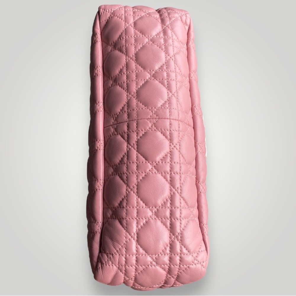 Christian Dior Pink Lambskin Leather Cannage Flap Bag - Picture 12 of 16